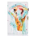 For Samsung Galaxy Tab A9+ Colored Drawing Smart Leather Tablet Case(Watercolor Elephant)