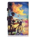 For Samsung Galaxy Tab A9 Colored Drawing Smart Leather Tablet Case(Cycling Boy)