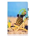 For Samsung Galaxy Tab A9 Colored Drawing Smart Leather Tablet Case(Pineapple)