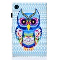 For Samsung Galaxy Tab A9+ Colored Drawing Smart Leather Tablet Case(Colored Owl)