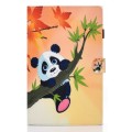 For Samsung Galaxy Tab A9+ Colored Drawing Smart Leather Tablet Case(Bamboo Bear)