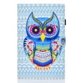 For Samsung Galaxy Tab A9 Colored Drawing Smart Leather Tablet Case(Colored Owl)