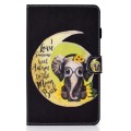 For Samsung Galaxy Tab A9+ Colored Drawing Stitching Flip Leather Tablet Case(Moon Baby Elephant)