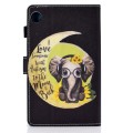 For Samsung Galaxy Tab A9+ Colored Drawing Stitching Flip Leather Tablet Case(Moon Baby Elephant)