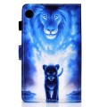 For Samsung Galaxy Tab A9+ Colored Drawing Stitching Flip Leather Tablet Case(Lion)
