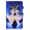 For Samsung Galaxy Tab A9+ Colored Drawing Stitching Flip Leather Tablet Case(Wolf)