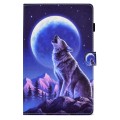 For Samsung Galaxy Tab A9+ Colored Drawing Smart Leather Tablet Case(Night Wolf)