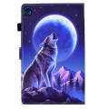 For Samsung Galaxy Tab A9 Colored Drawing Smart Leather Tablet Case(Night Wolf)