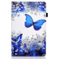 For Samsung Galaxy Tab A9+ Colored Drawing Elastic Band Smart Leather Tablet Case(Flower Butterfly)