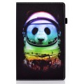 For Samsung Galaxy Tab A9 Colored Drawing Elastic Band Smart Leather Tablet Case(Space Bear)