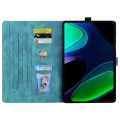 For Xiaomi Pad 6 / 6 Pro Cartoon Sakura Cat Embossed Leather Tablet Case(Green)