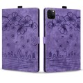 For Xiaomi Pad 6 / 6 Pro Cartoon Sakura Cat Embossed Leather Tablet Case(Purple)