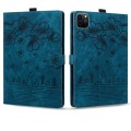 For Xiaomi Pad 6 / 6 Pro Cartoon Sakura Cat Embossed Leather Tablet Case(Blue)