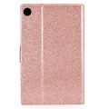 For Samsung Galaxy Tab A9+ Glitter Powder Leather Tablet Case with Sleep / Wake-up Function(Rose Gol