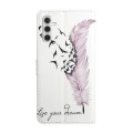 For Samsung Galaxy A24 4G Oil Embossed 3D Drawing Leather Phone Case(Feather)