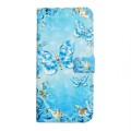 For Samsung Galaxy A04 Core Oil Embossed 3D Drawing Leather Phone Case(Blue Butterflies)