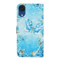 For Samsung Galaxy A04 Core Oil Embossed 3D Drawing Leather Phone Case(Blue Butterflies)