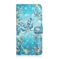 For Samsung Galaxy A34 Oil Embossed 3D Drawing Leather Phone Case(Blue Butterflies)
