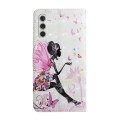 For Samsung Galaxy A34 Oil Embossed 3D Drawing Leather Phone Case(Flower Fairy)