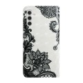 For Samsung Galaxy A34 Oil Embossed 3D Drawing Leather Phone Case(Lace Flower)