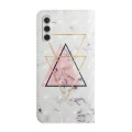For Samsung Galaxy A34 Oil Embossed 3D Drawing Leather Phone Case(Triangular Marble)