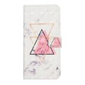 For Samsung Galaxy A04e Oil Embossed 3D Drawing Leather Phone Case(Triangular Marble)