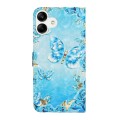 For Samsung Galaxy A04 Oil Embossed 3D Drawing Leather Phone Case(Blue Butterflies)