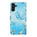 For Samsung Galaxy A04s Oil Embossed 3D Drawing Leather Phone Case(Blue Butterflies)