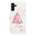 For Samsung Galaxy A04s Oil Embossed 3D Drawing Leather Phone Case(Triangular Marble)