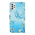 For Samsung Galaxy A23 Oil Embossed 3D Drawing Leather Phone Case(Blue Butterflies)