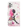 For Samsung Galaxy A33 Oil Embossed 3D Drawing Leather Phone Case(Flower Fairy)