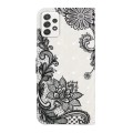 For Samsung Galaxy A33 Oil Embossed 3D Drawing Leather Phone Case(Lace Flower)