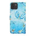 For Samsung Galaxy A03 164mm Oil Embossed 3D Drawing Leather Phone Case(Blue Butterflies)