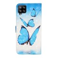 For Samsung Galaxy A22 4G Oil Embossed 3D Drawing Leather Phone Case(3 Butterflies)