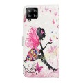 For Samsung Galaxy A22 4G Oil Embossed 3D Drawing Leather Phone Case(Flower Fairy)