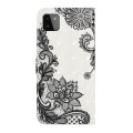 For Samsung Galaxy A22 5G Oil Embossed 3D Drawing Leather Phone Case(Lace Flower)