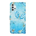 For Samsung Galaxy A32 4G Oil Embossed 3D Drawing Leather Phone Case(Blue Butterflies)