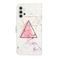 For Samsung Galaxy A32 4G Oil Embossed 3D Drawing Leather Phone Case(Triangular Marble)