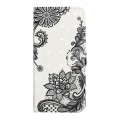 For Samsung Galaxy A02 Oil Embossed 3D Drawing Leather Phone Case(Lace Flower)