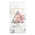 For Samsung Galaxy A02 Oil Embossed 3D Drawing Leather Phone Case(Triangular Marble)