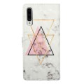 For Samsung Galaxy A02 Oil Embossed 3D Drawing Leather Phone Case(Triangular Marble)