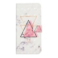 For Samsung Galaxy A72 4G/5G Oil Embossed 3D Drawing Leather Phone Case(Triangular Marble)