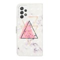 For Samsung Galaxy A72 4G/5G Oil Embossed 3D Drawing Leather Phone Case(Triangular Marble)