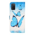 For Samsung Galaxy A02s 164mm Oil Embossed 3D Drawing Leather Phone Case(3 Butterflies)