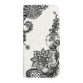 For Samsung Galaxy A02s 164mm Oil Embossed 3D Drawing Leather Phone Case(Lace Flower)