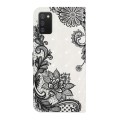 For Samsung Galaxy A02s 164mm Oil Embossed 3D Drawing Leather Phone Case(Lace Flower)