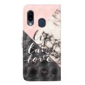 For Samsung Galaxy A20e Oil Embossed 3D Drawing Leather Phone Case(Stitching Marble)