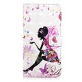 For Samsung Galaxy A20e Oil Embossed 3D Drawing Leather Phone Case(Flower Fairy)