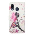 For Samsung Galaxy A20e Oil Embossed 3D Drawing Leather Phone Case(Flower Fairy)