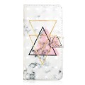 For Samsung Galaxy A20e Oil Embossed 3D Drawing Leather Phone Case(Triangular Marble)